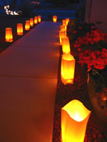 Luminarios on the sidewalk