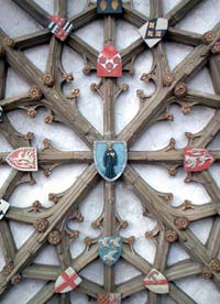 Coats of arms on the cloister ceiling