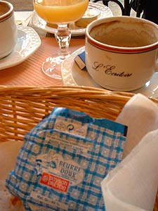 The remains of breakfast at L'Ecritoire