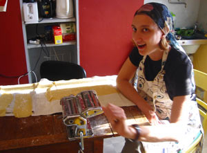 Me at the table with my dough