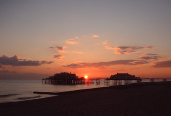 Sunset behind the West Pier